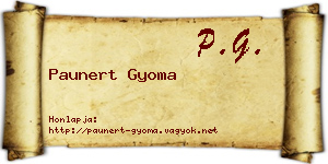 Paunert Gyoma névjegykártya